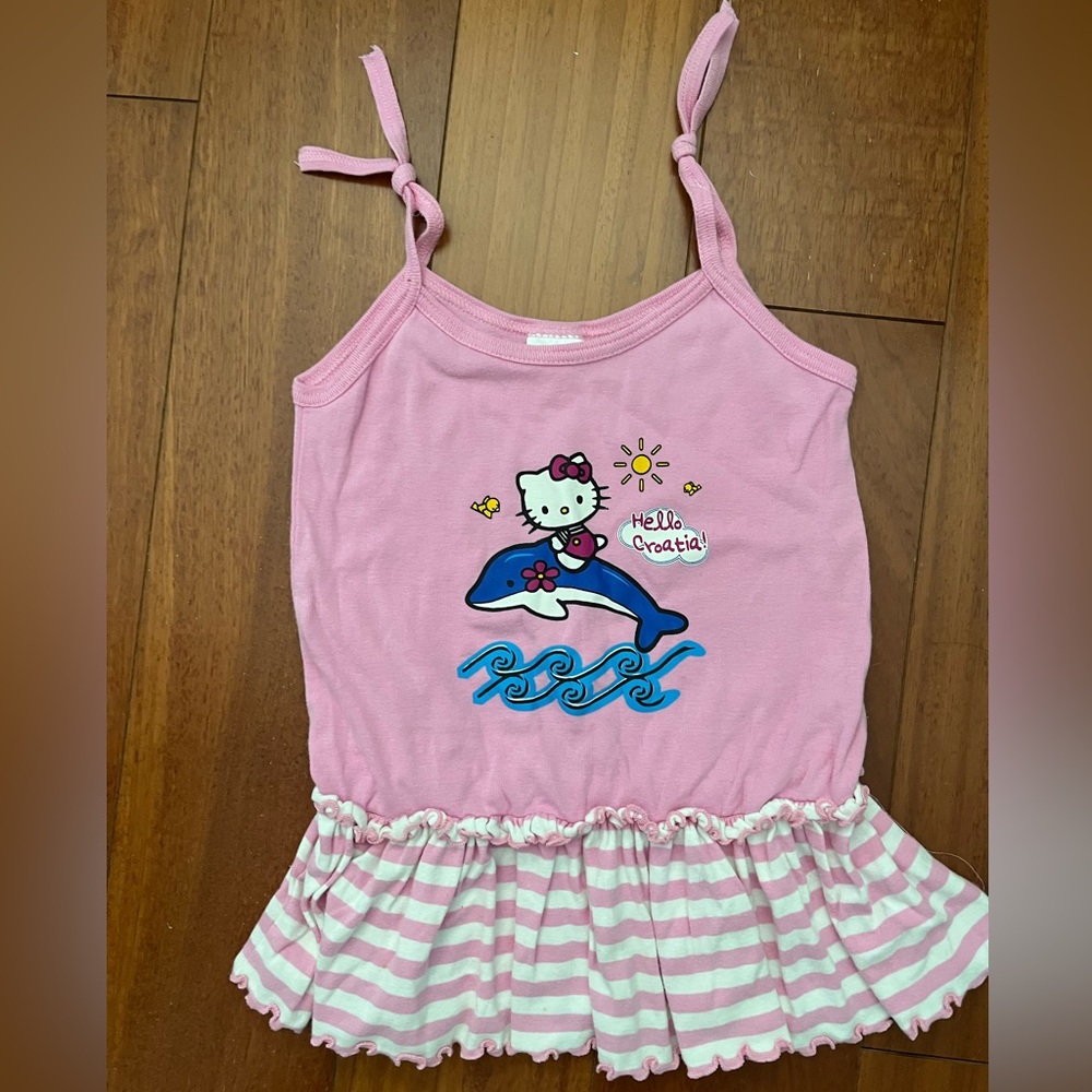 ❤️ Hello Kitty KateX Hello Croatia Spaghetti Strap Top; Size 4
